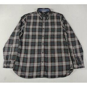 Wallin Bros Flannel Shirt Mens‎ XL Gray Black Plaid Cabincore Grandpacore Cozy